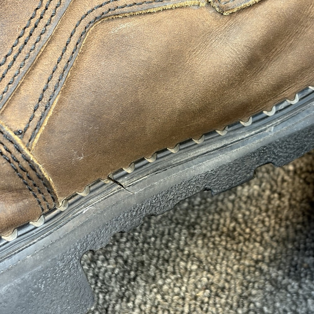 Red Wing #4414 Brown Leather Steel Toe Waterproof Boots Size 10.5 D Made in USA - Picture 14 of 16
